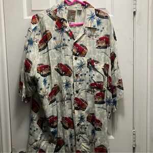 Pineapple Connection Hawaiian Shirt XL Button Down Short Sleeve Red Woody Truck